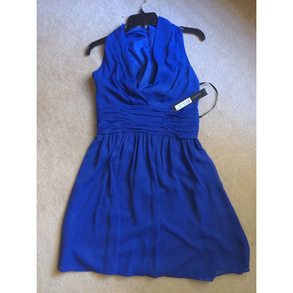 NWT Marc New York Dress Chiffon Halter Fit Flare Dress size 8 violet blue - Picture 2 of 6